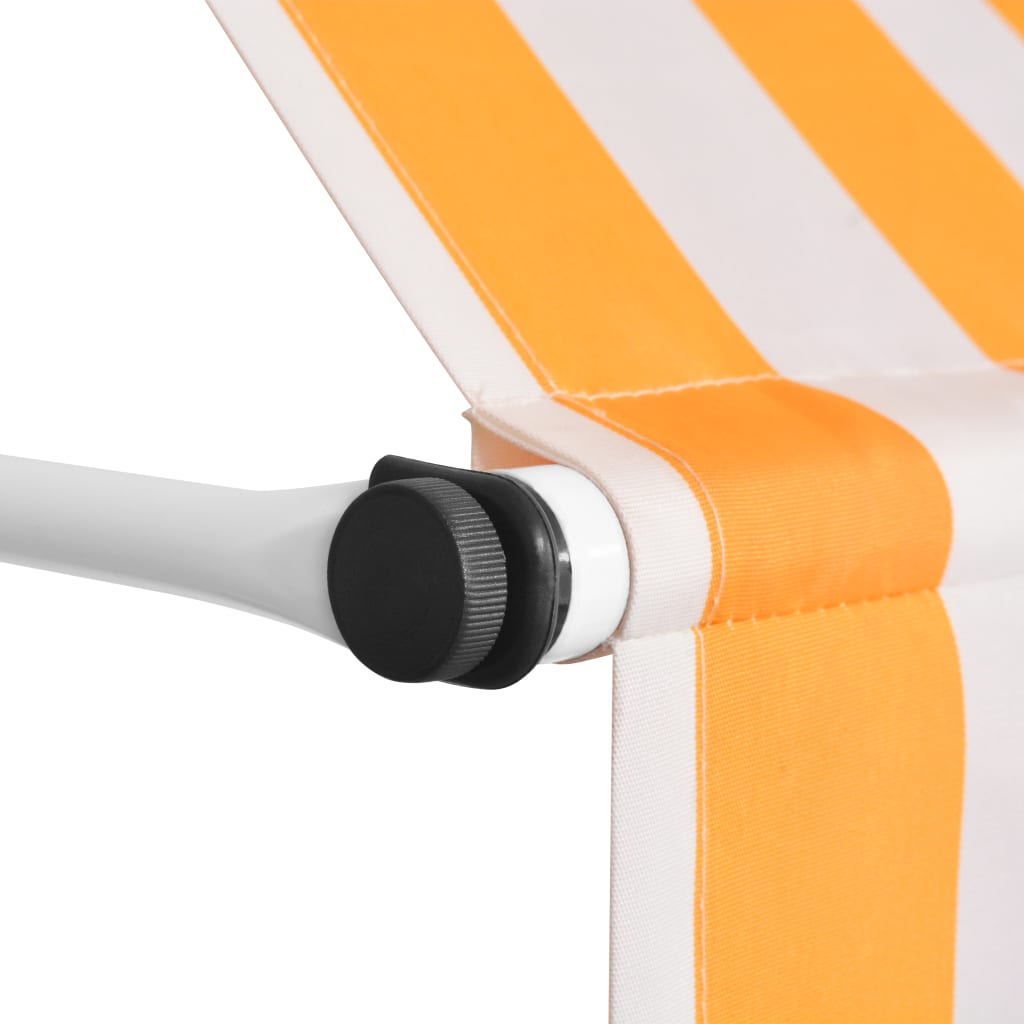 Luifel handmatig uittrekbaar 350 cm oranje en witte strepen