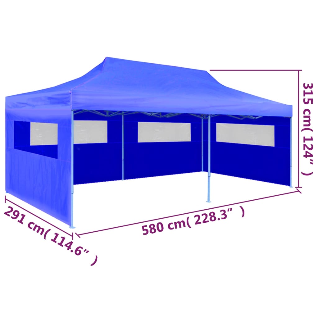Partytent pop-up inklapbaar 3x6 m blauw