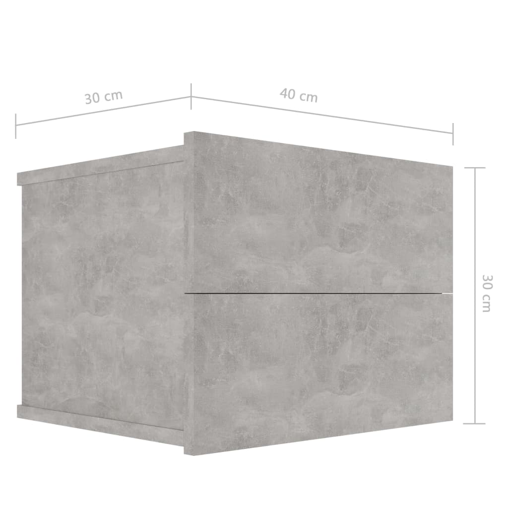 Nachtkastjes 2 st 40x30x30 cm spaanplaat betongrijs