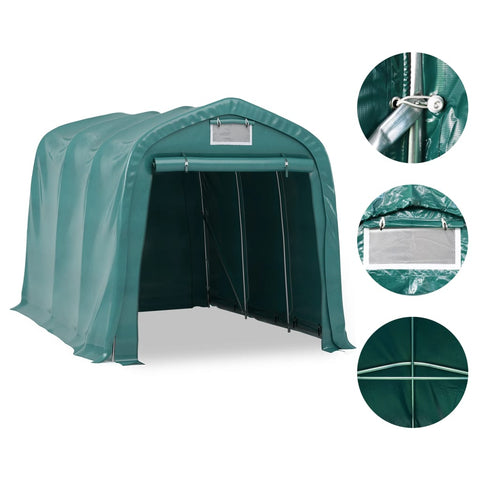 Garagetent 2,4x3,6 PVC groen – Lendo Online
