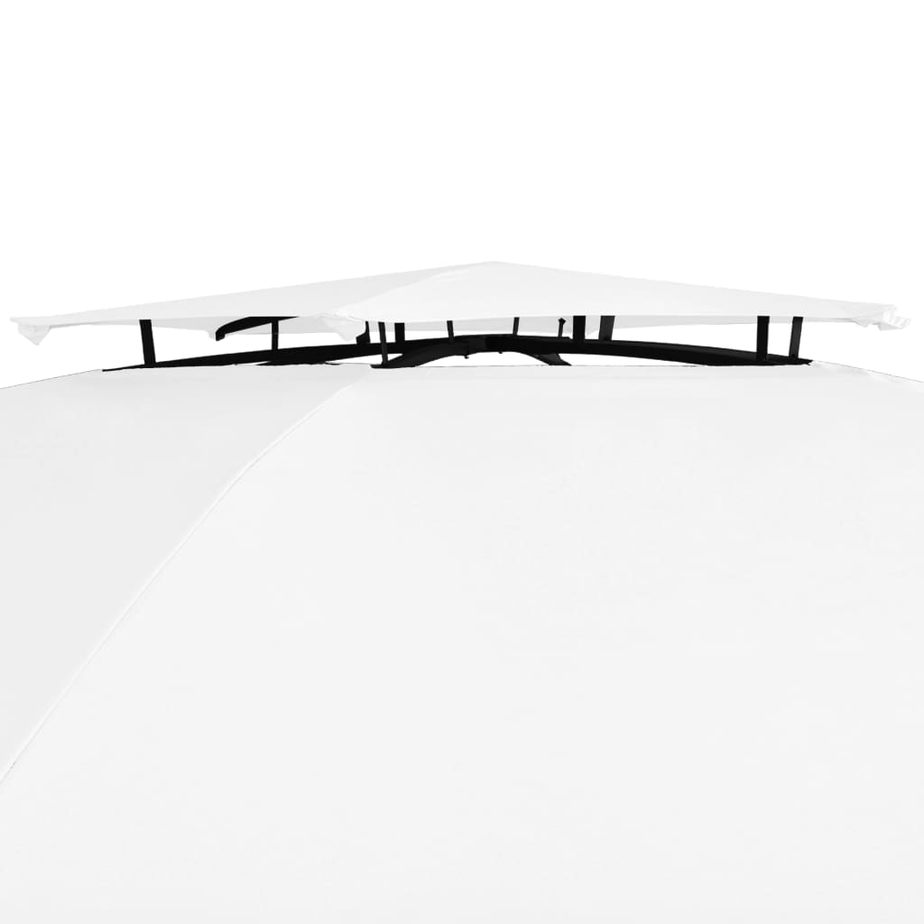 Tuinpaviljoen met gordijnen 180 g/m² 360x312x265 cm wit