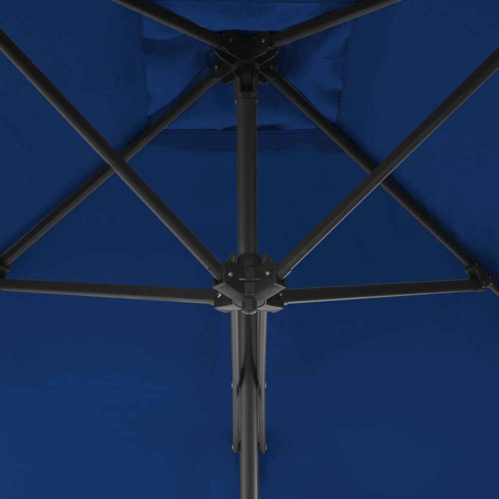 Parasol met stalen paal 250x250x230 cm blauw