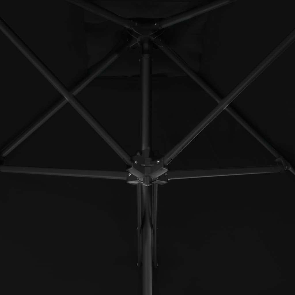 Parasol met stalen paal 300x230 cm zwart