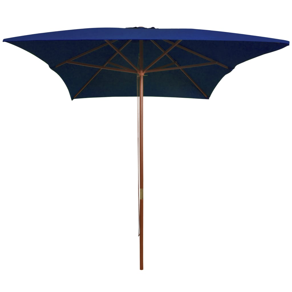 Parasol met houten paal 200x300 cm blauw