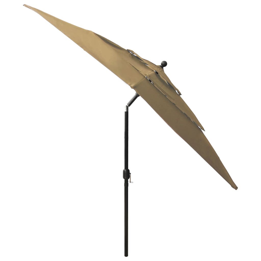 Parasol 3-laags met aluminium paal 2,5x2,5 m taupe