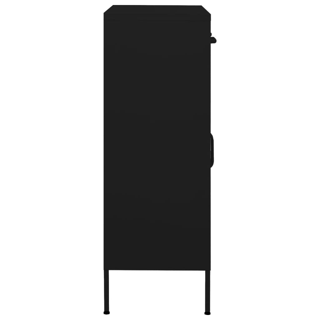 Opbergkast 80x35x101,5 cm staal zwart
