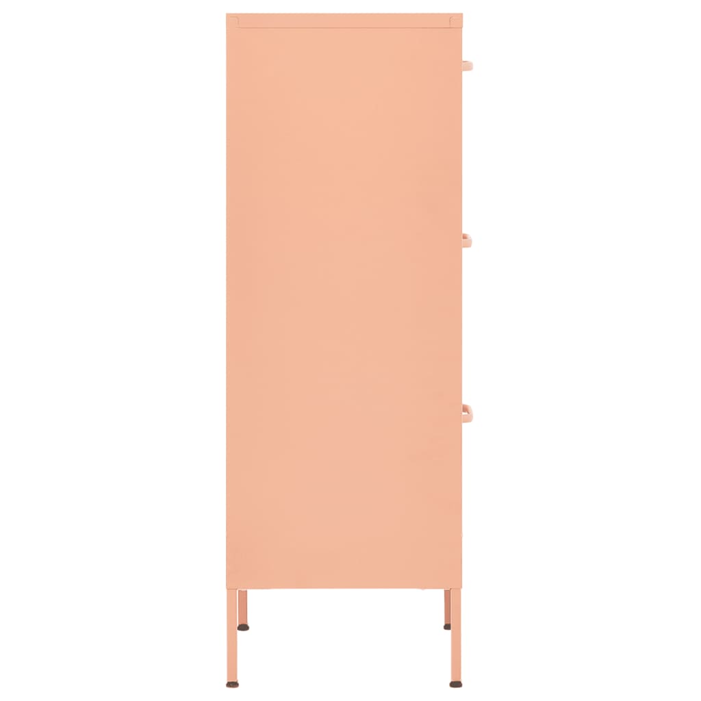 Opbergkast 42,5x35x101,5 cm staal roze