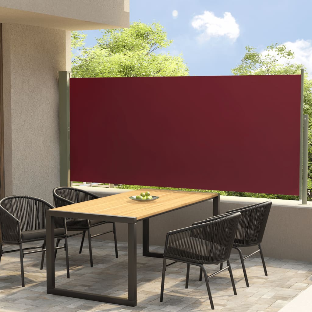 Tuinscherm uittrekbaar 140x300 cm rood