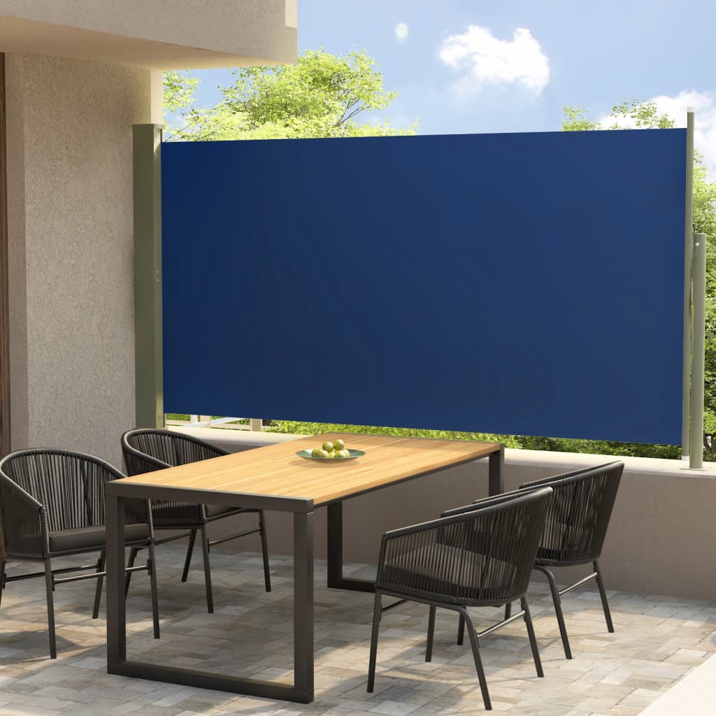 Tuinscherm uittrekbaar 160x300 cm blauw