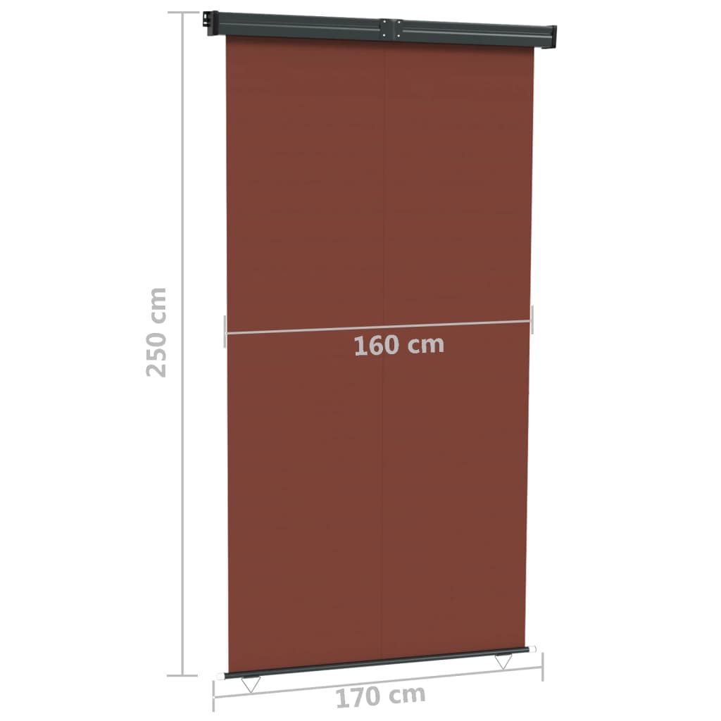 Balkonscherm 170x250 cm bruin