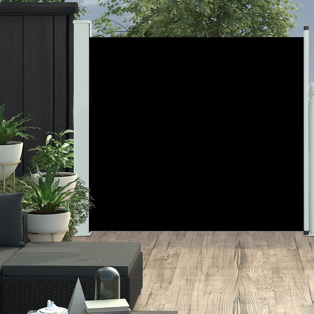 Tuinscherm uittrekbaar 170x300 cm zwart