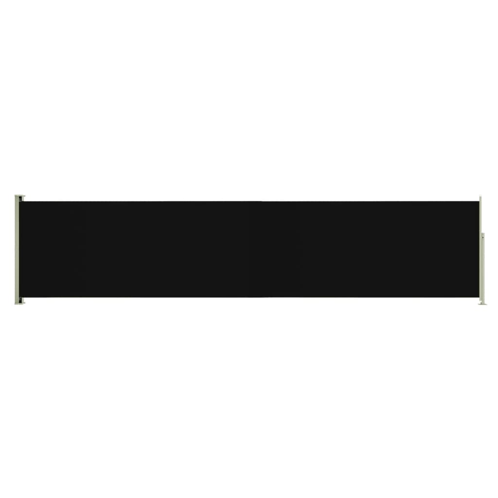 Tuinscherm uittrekbaar 140x600 cm zwart
