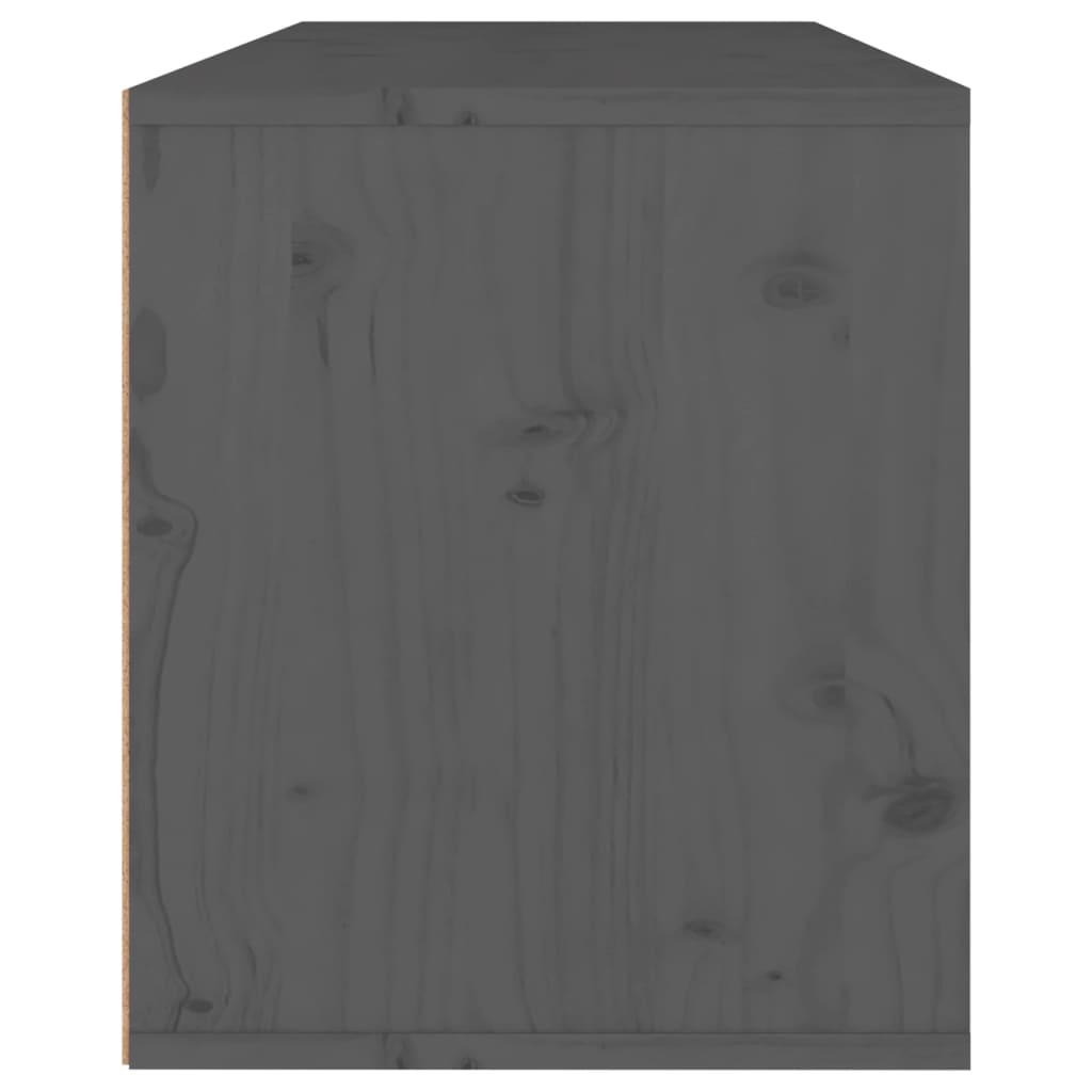 Wandkast 80x30x35 cm massief grenenhout grijs