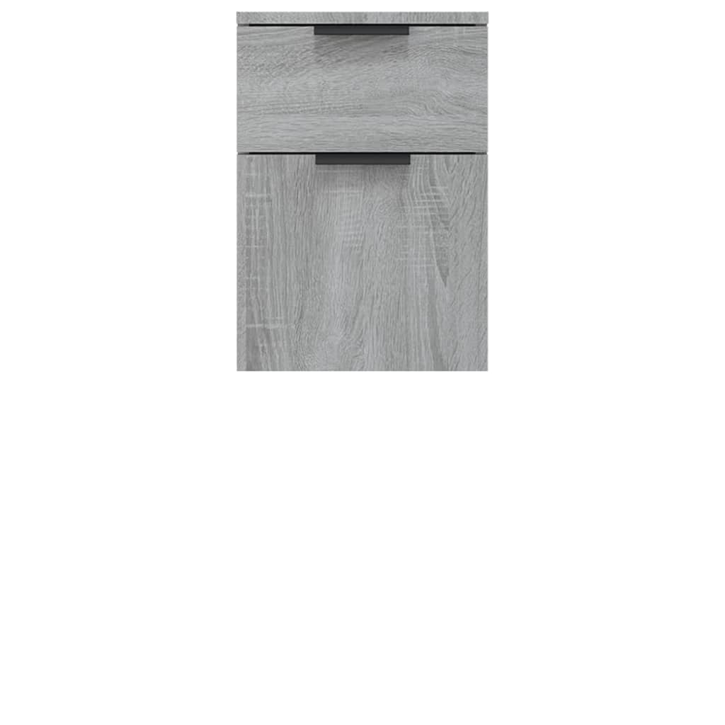 Badkamerkast 32x34x90 cm bewerkt hout grijs sonoma eikenkleurig