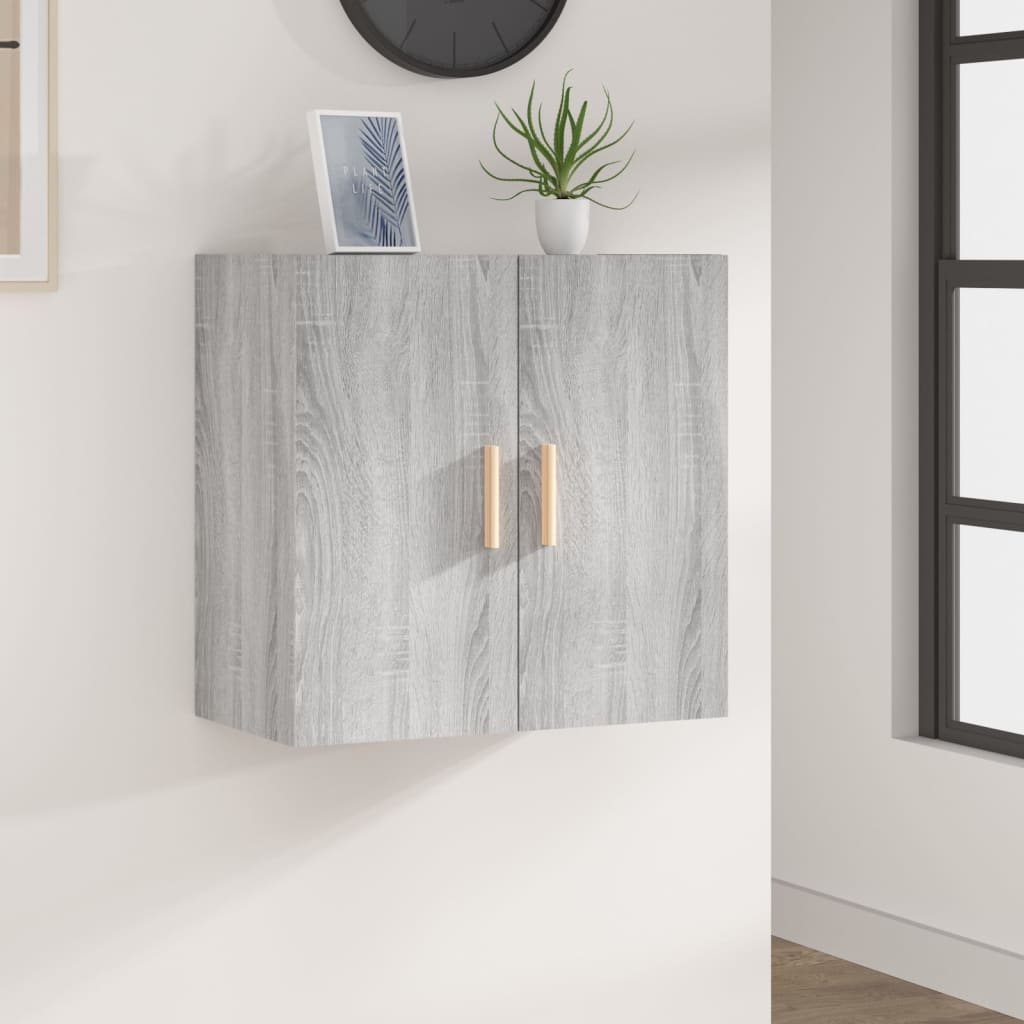 Wandkast 60x30x60 cm bewerkt hout grijs sonoma eikenkleurig