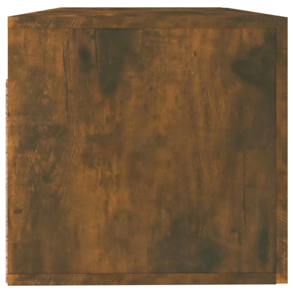 Wandkast 100x36,5x35 cm bewerkt hout gerookt eikenkleurig