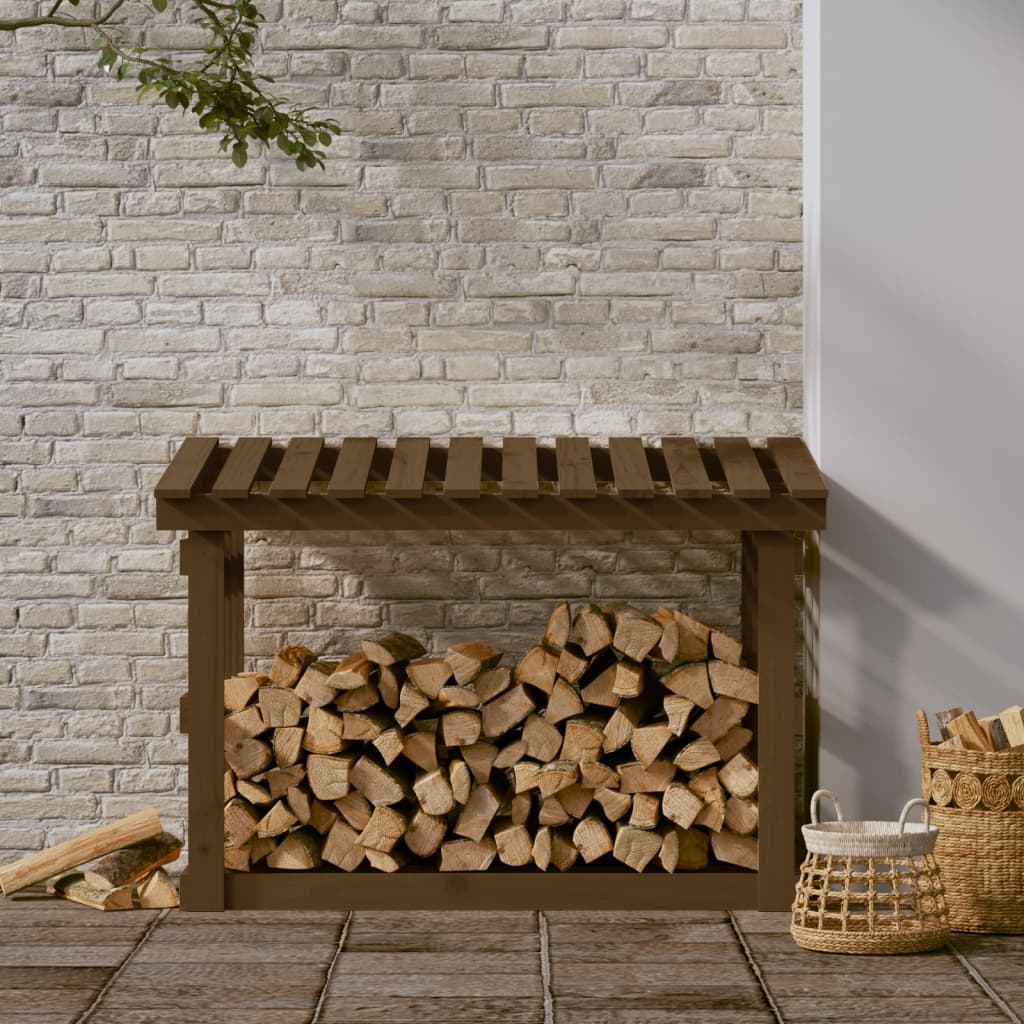 Haardhoutrek 108x64,5x77 cm massief grenenhout honingbruin
