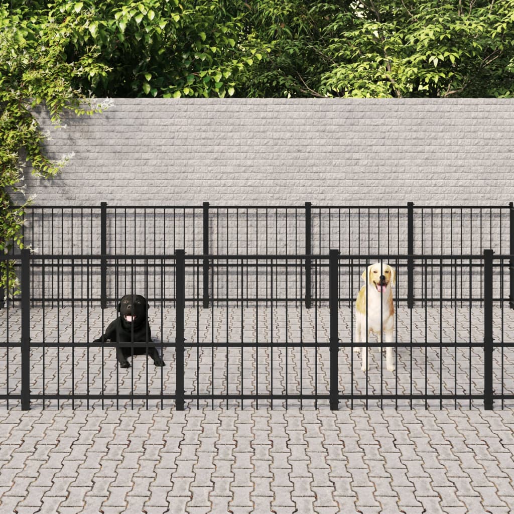Hondenkennel voor buiten 26,35 m² staal