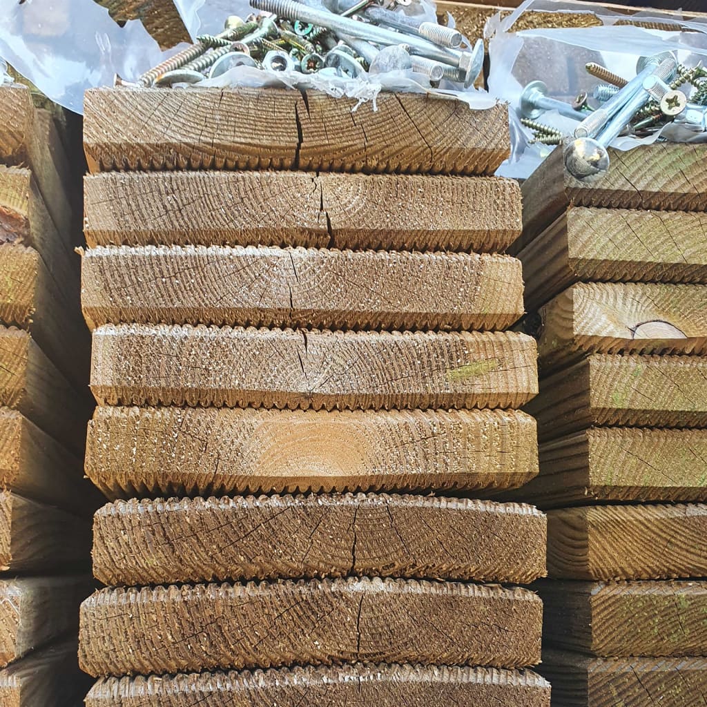 B-stock Tuinbrug 170x74x105 cm geïmpregneerd massief grenenhout