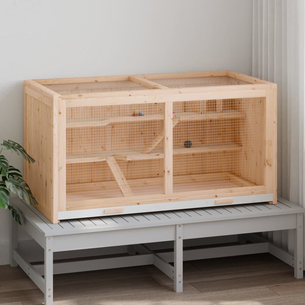 Cage hamster 104x52x54 cm bois de pin massif