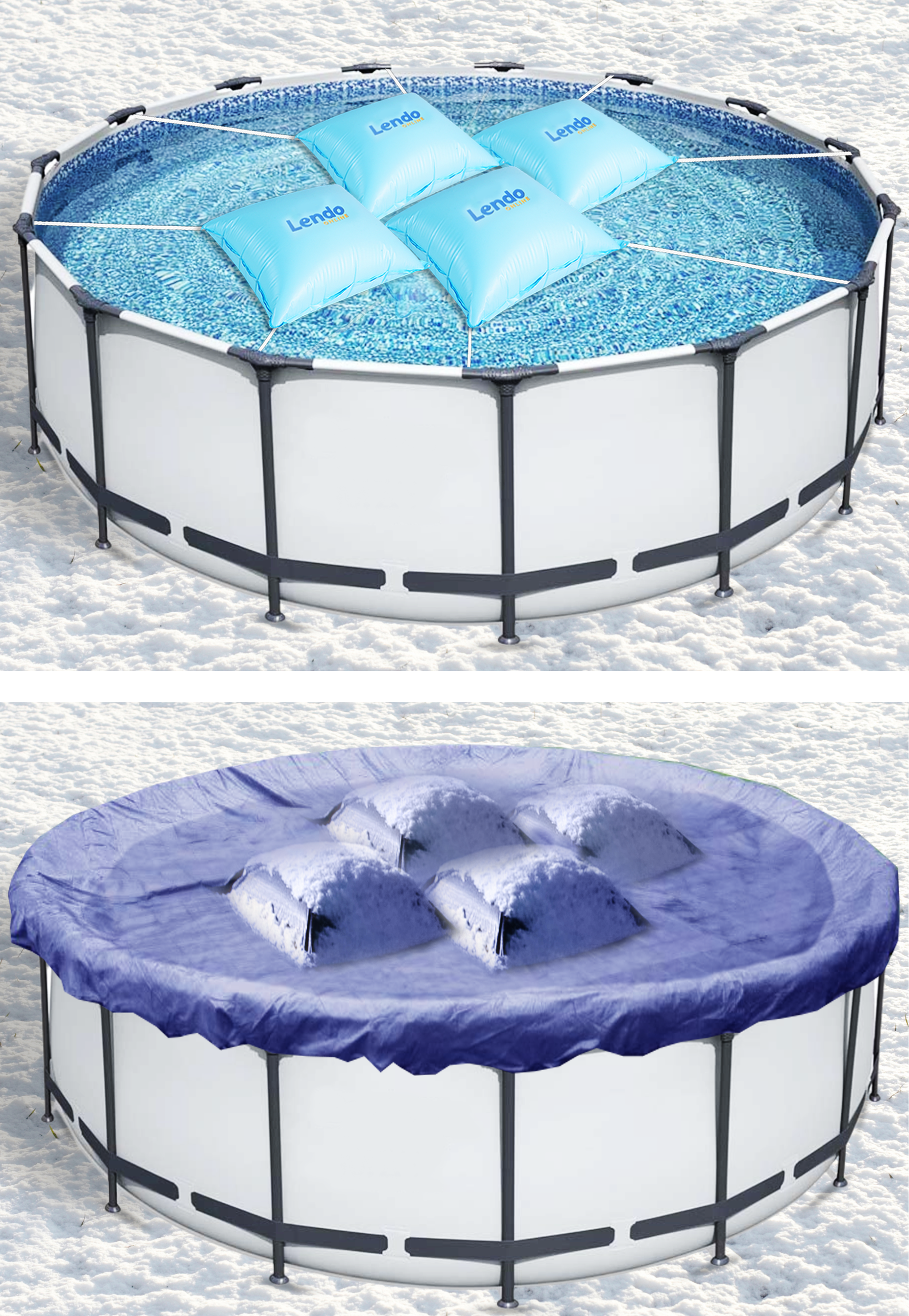 Lendo Online Coussin de piscine pour couverture de piscine 120x120cm 4 pcs