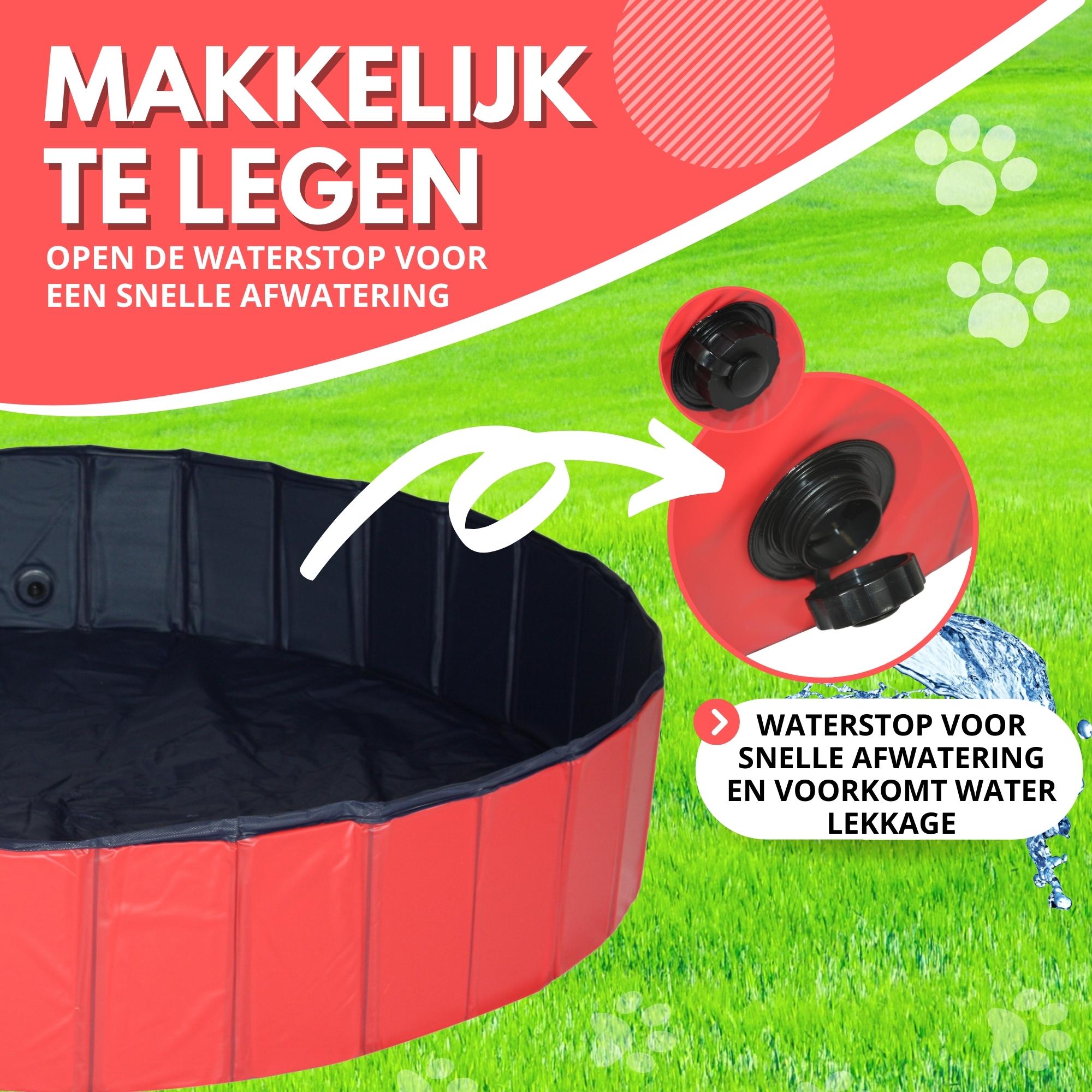 Lendo Online Piscine pour chiens avec brosse Ø120x30cm PVC rouge