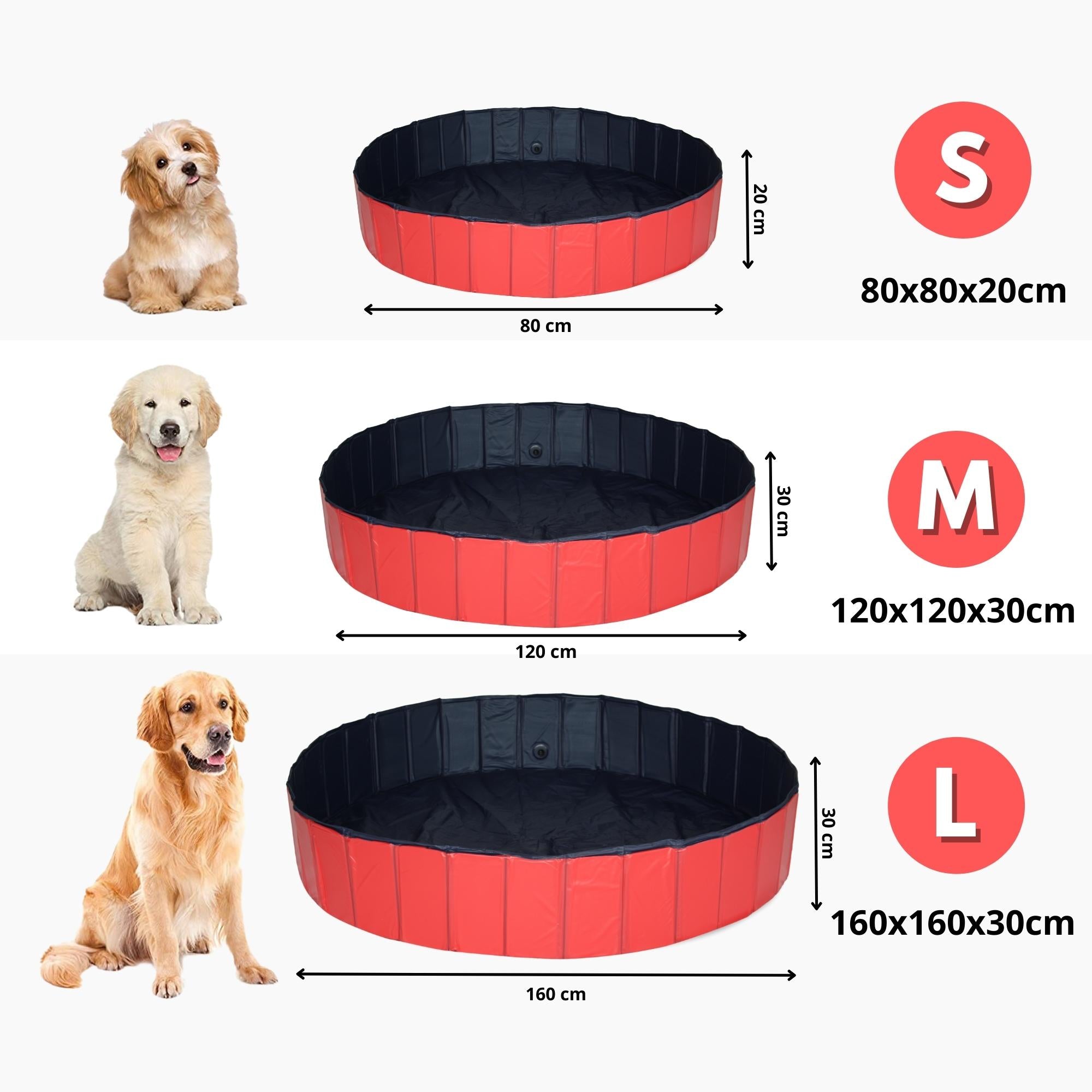 Lendo Online Piscine pour chiens avec brosse Ø120x30cm PVC rouge